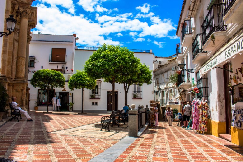 Street. A Sunny Day In The Street Of Marbella. Malaga Province,